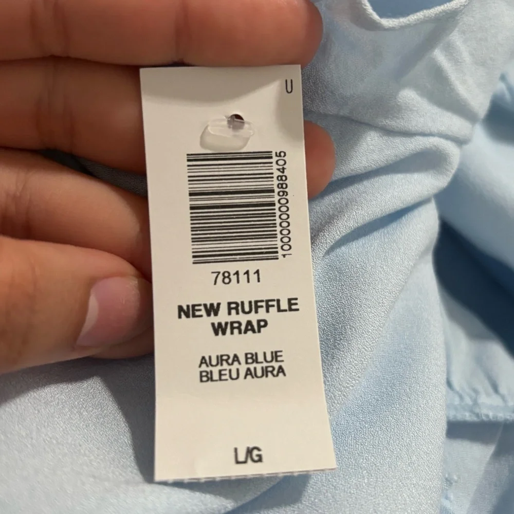 NWT SUNDAY BEST Aritzia Blue Asymmetrical Wrap Dress - Picture 13 of 16